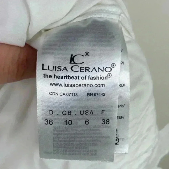 Luisa Cerano White Floral Eyelet Lace Sleeveless Sheath Dress - Picture 9 of 10